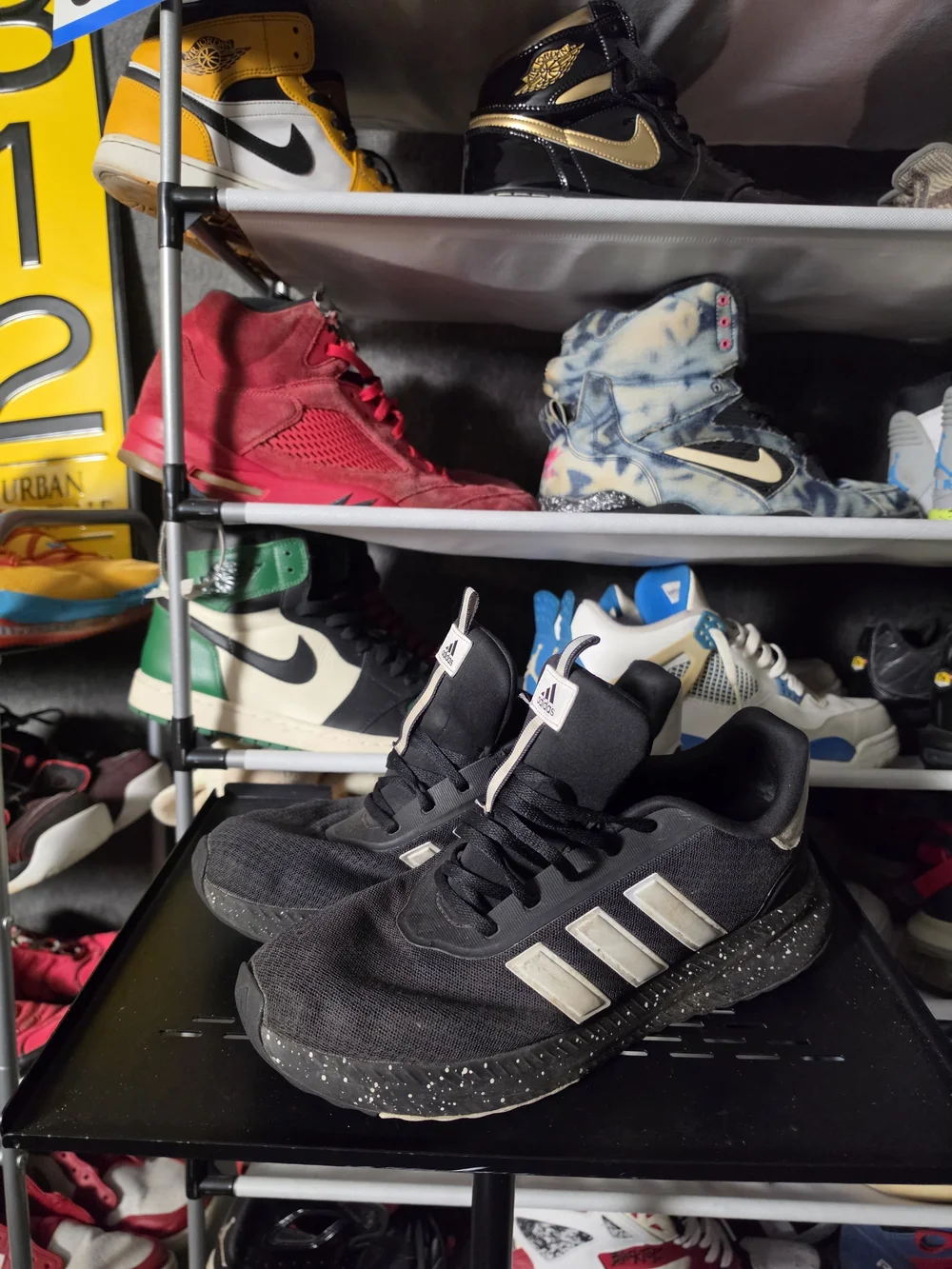 🔥 adidas X PLR Path Men Size 11 Black Athletic Shoes with White Stripes